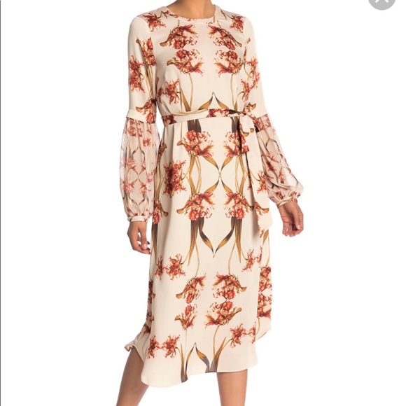 bcbg tulip print shift dress